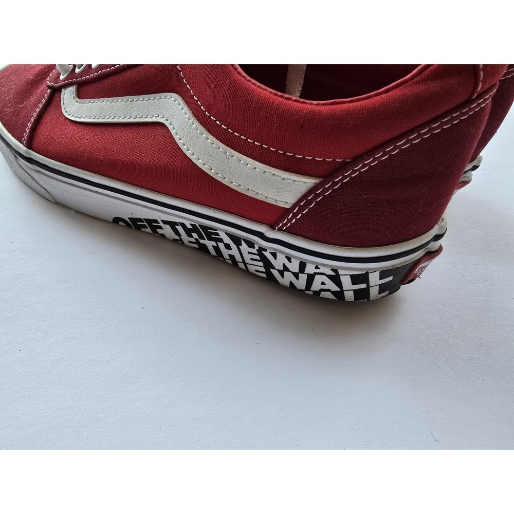 Vans Old Skool Red & White Sneakers – Size 8.5 Men Classic Skate Style - Picture 3 of 9